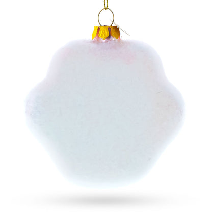 White Paw Glass Christmas Ornament