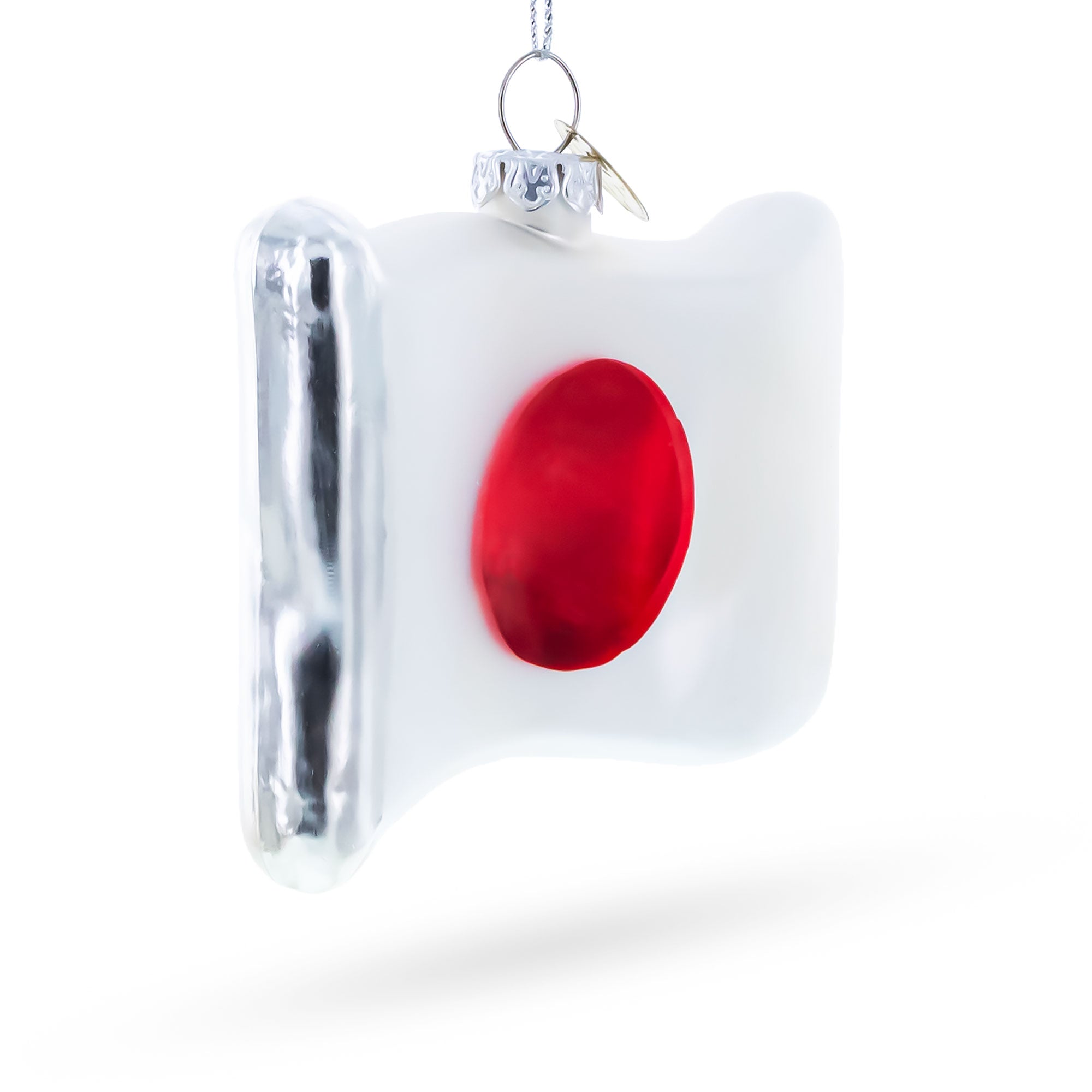 Waving Flag of Japan Glass Christmas Ornament