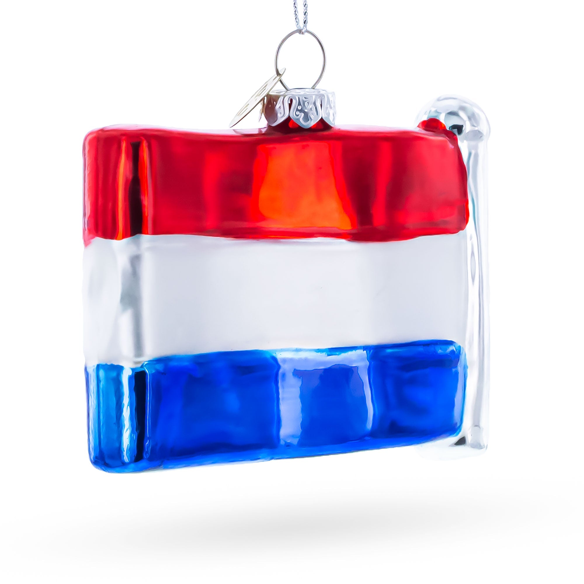 Waving Flag of Netherlands Glass Christmas Ornament