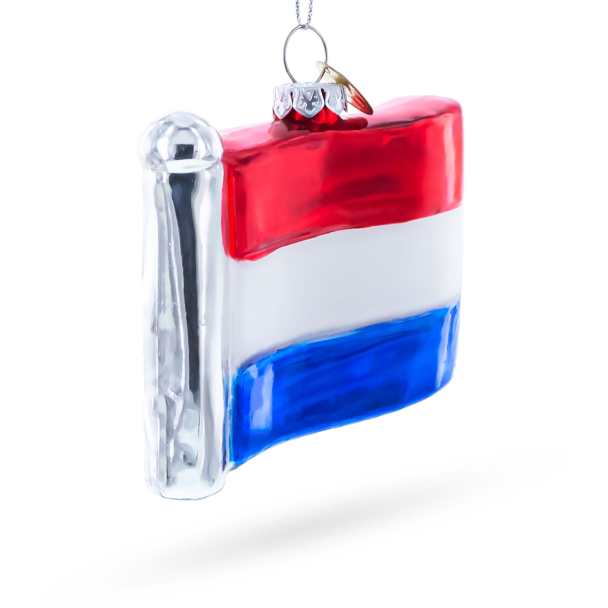 Waving Flag of Netherlands Glass Christmas Ornament