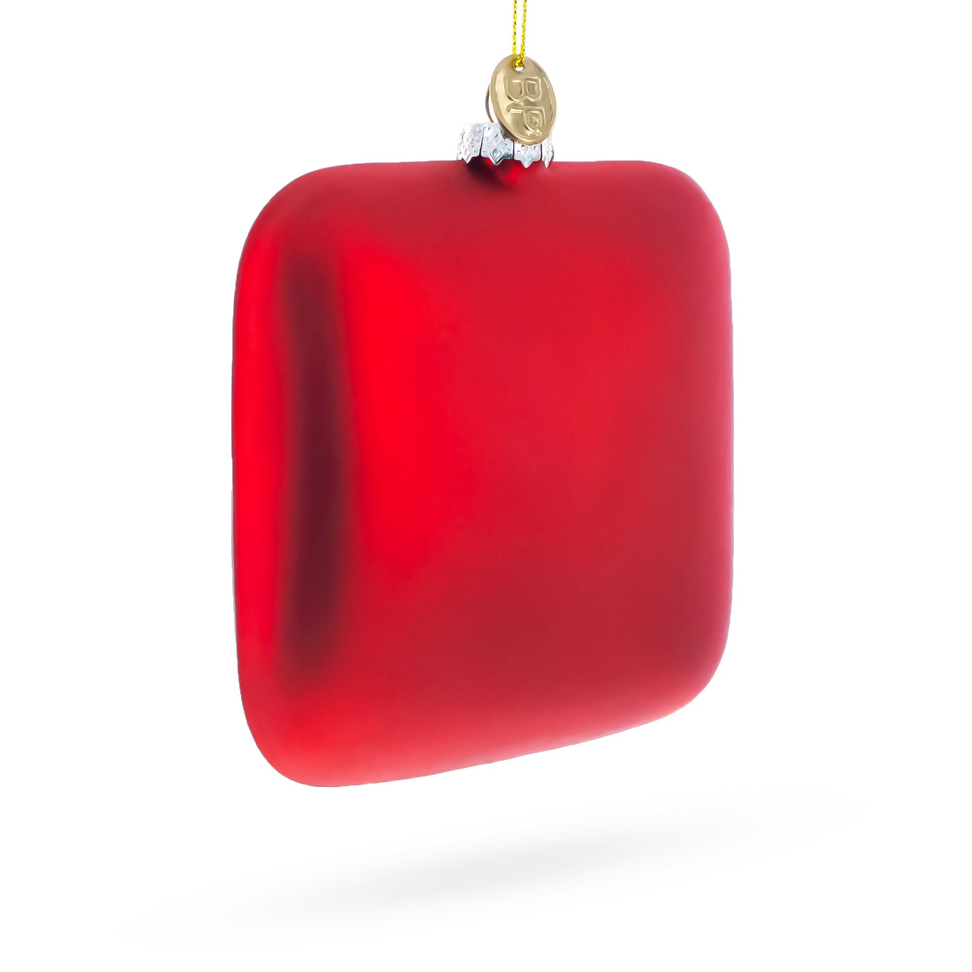 Vintage Santa Scene Glass Christmas Ornament