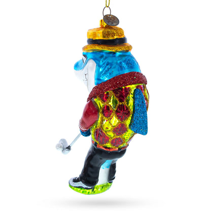 Shark Playing Golf Glass Christmas Ornament BestPysanky