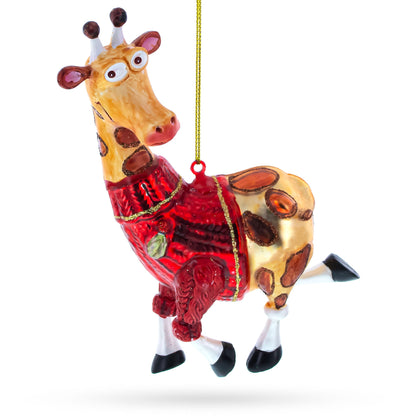 Stylish Giraffe Glass Christmas Ornament BestPysanky