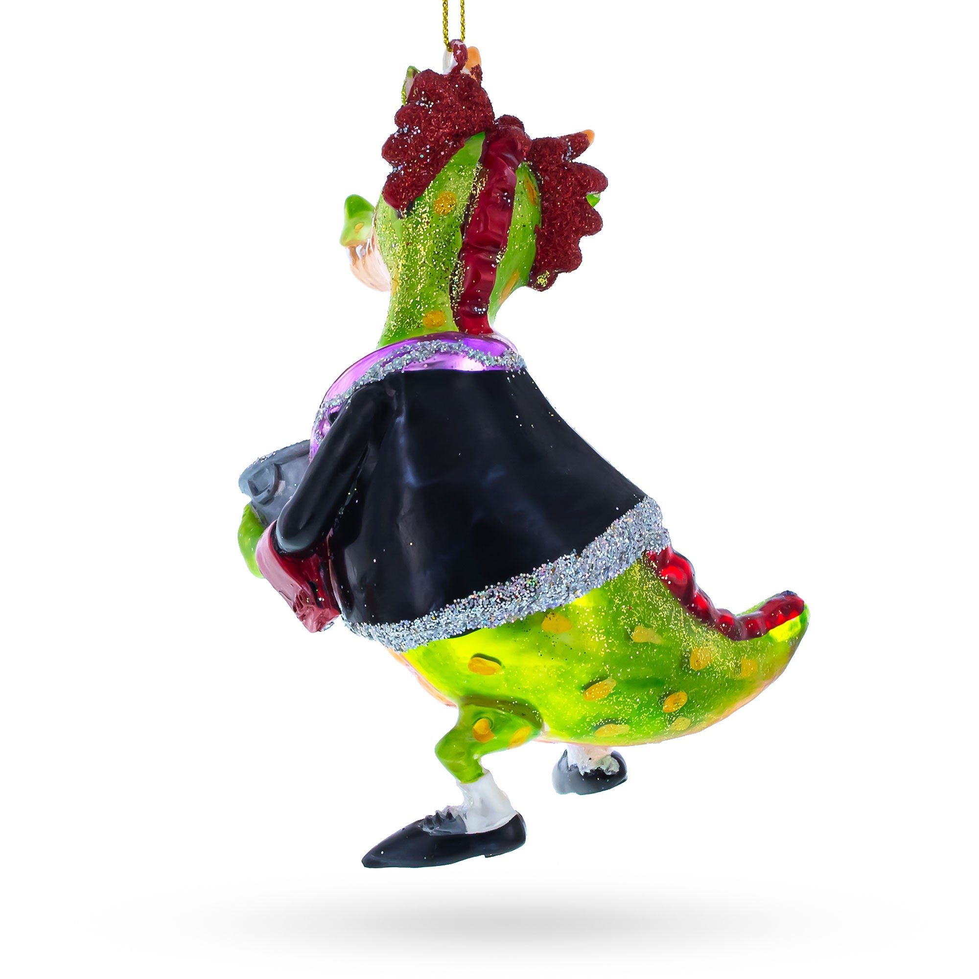 Dragon Clutching Champagne Glass Christmas Ornament