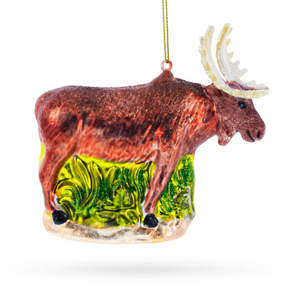 Moose Glass Christmas Ornament