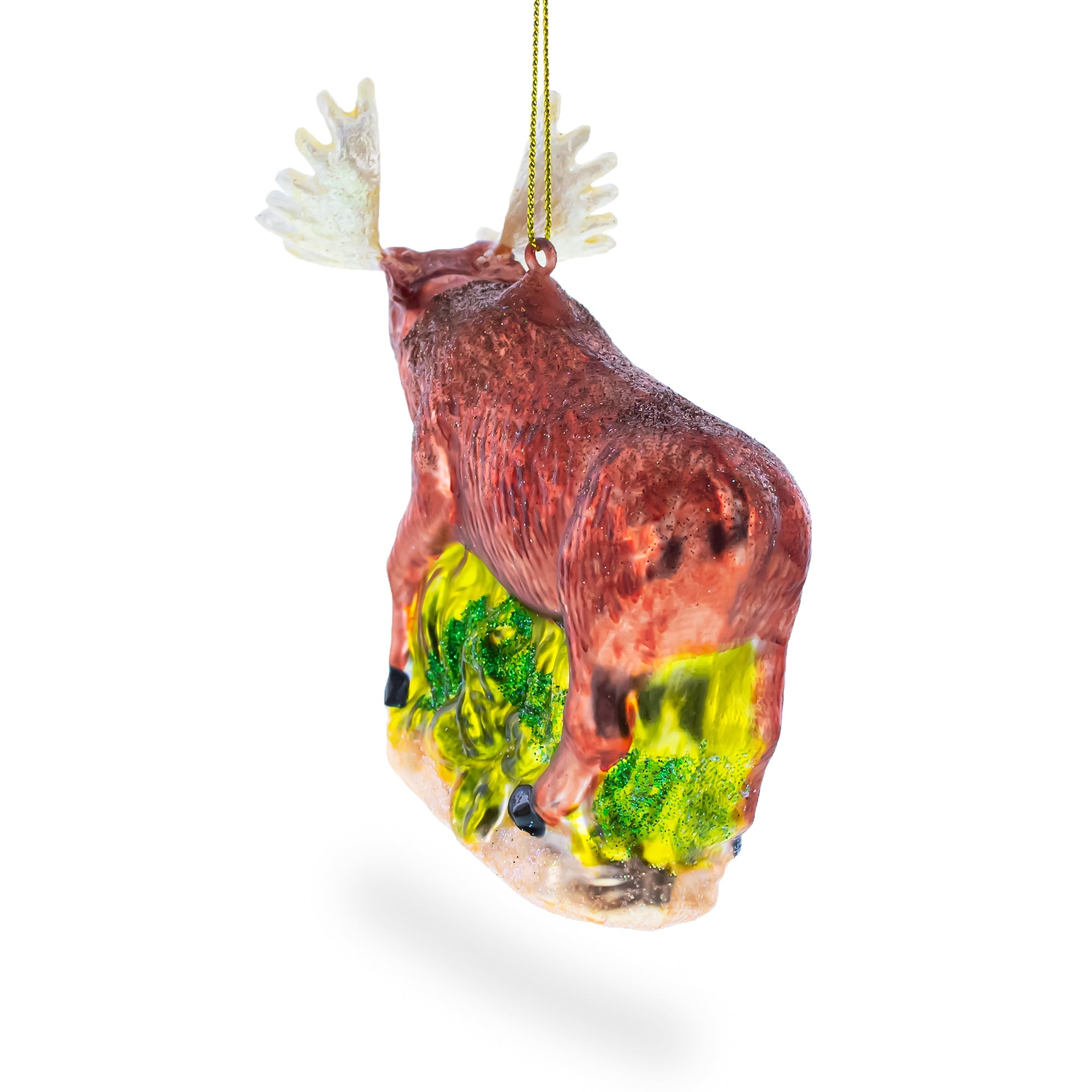 Moose Glass Christmas Ornament