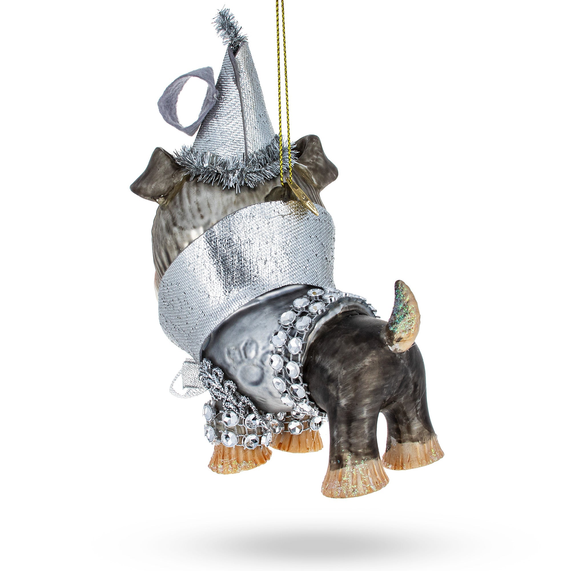 Schnauzer Glass Christmas Ornament