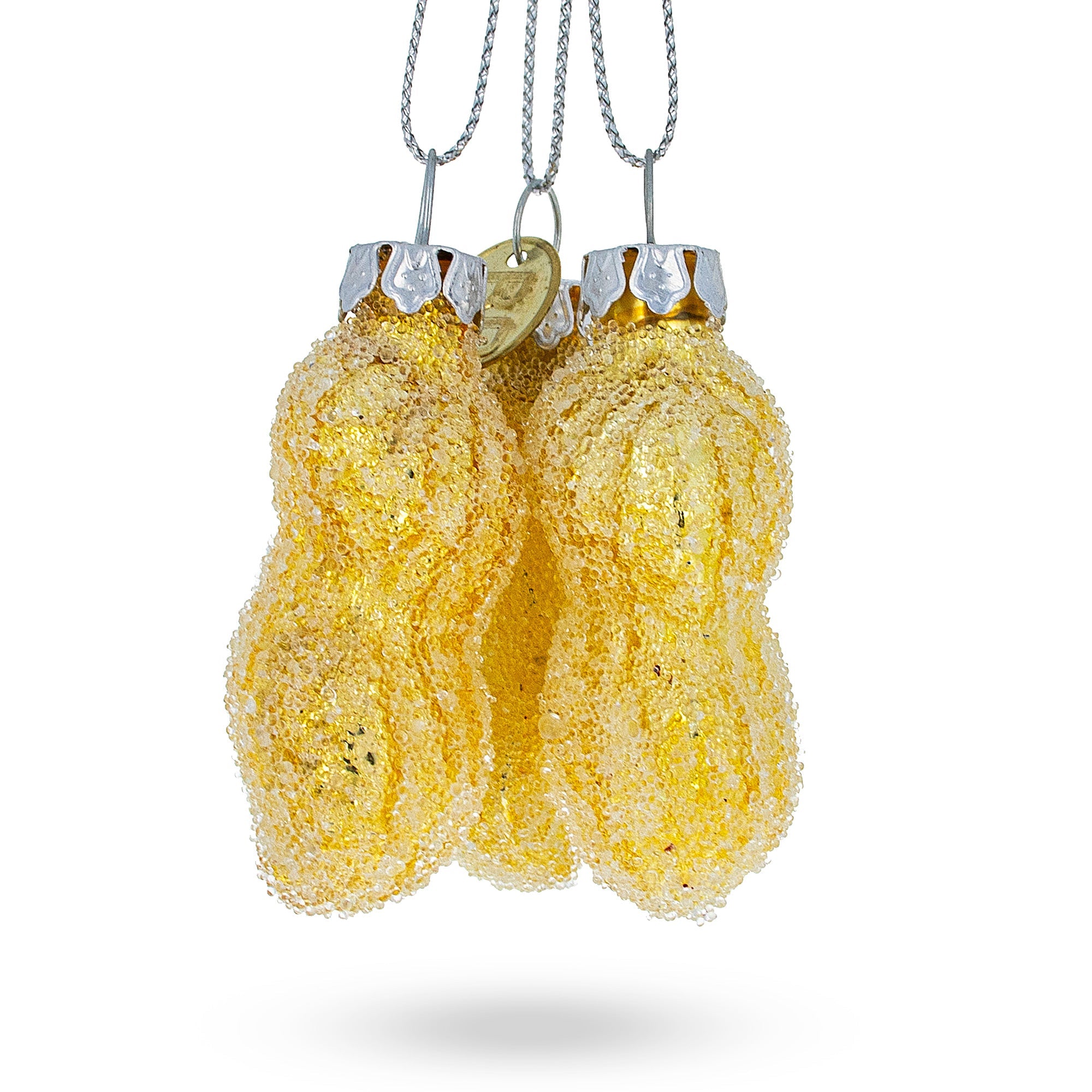 Trio of Peanuts Glass Christmas Ornament