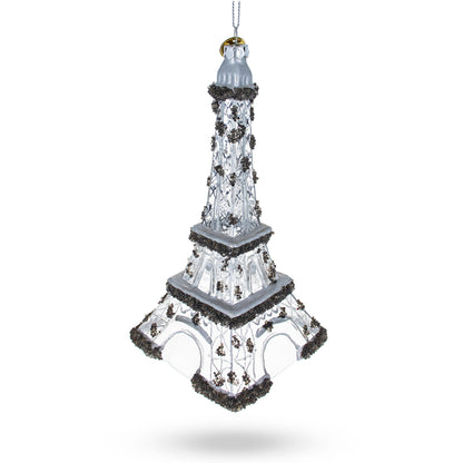 Iconic Eiffel Tower, Paris Glass Christmas Ornament