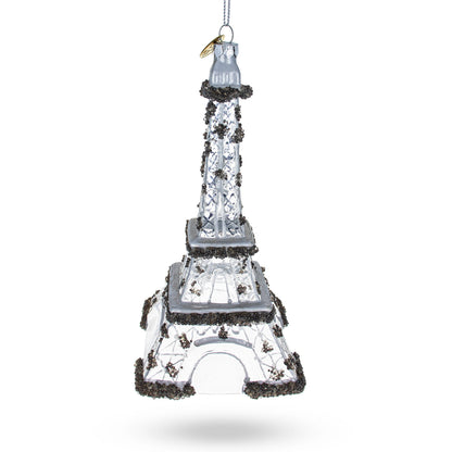 Iconic Eiffel Tower, Paris Glass Christmas Ornament