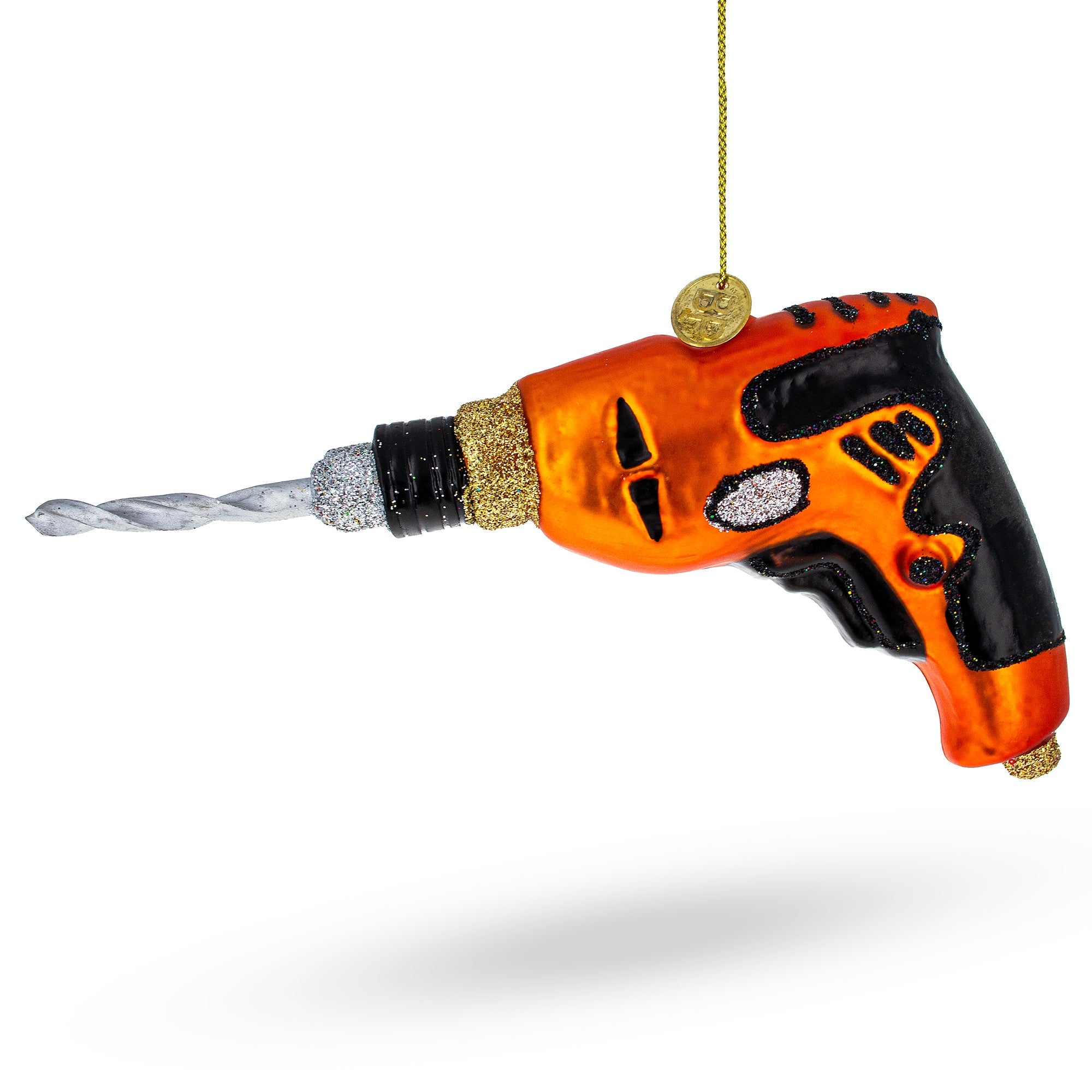Power Drill Tool Glass Christmas Ornament