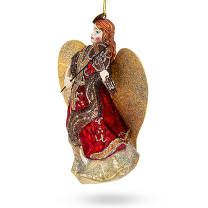 Angel Playing Violin Glass Christmas Ornament BestPysanky