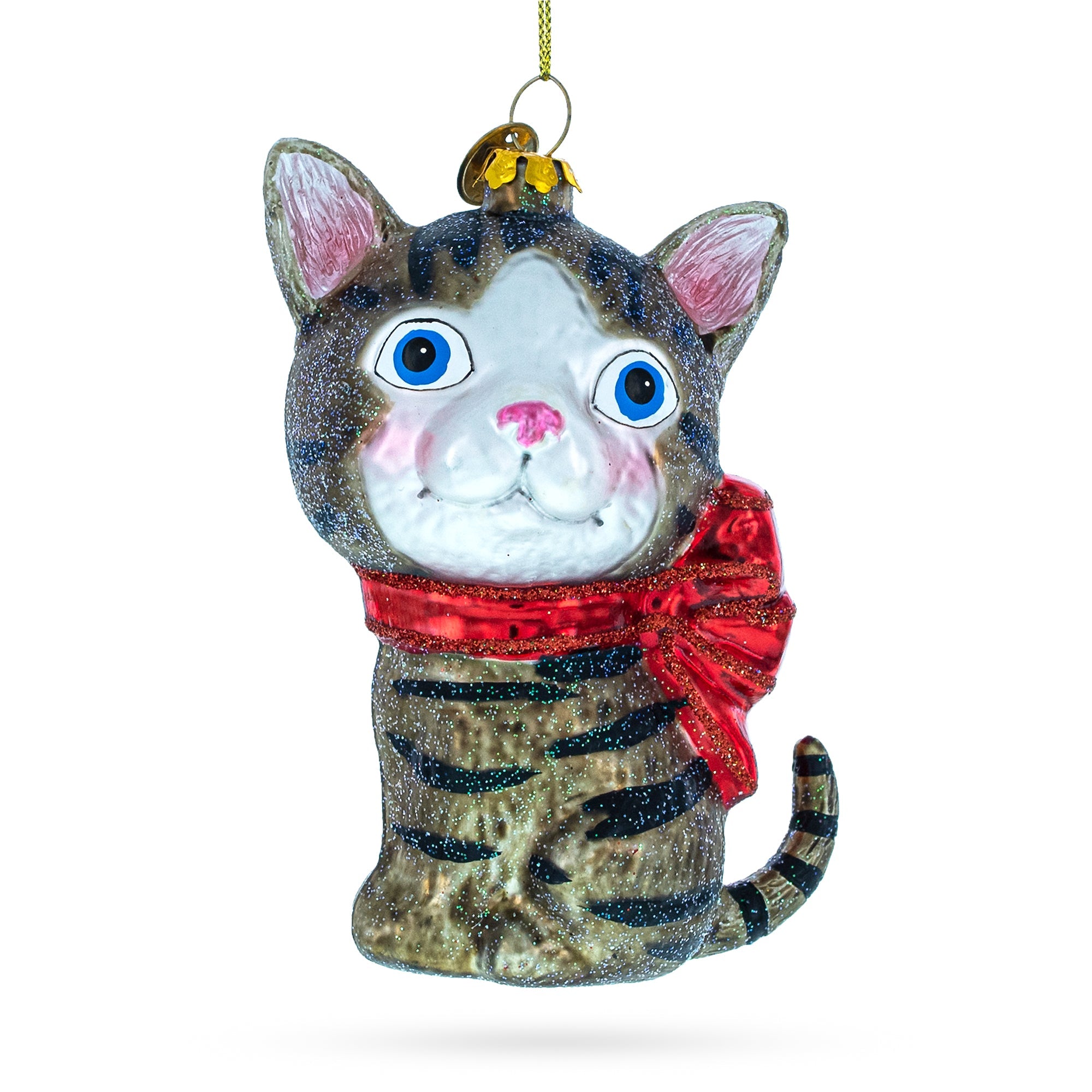 Blue-Eyed Cat Glass Christmas Ornament BestPysanky