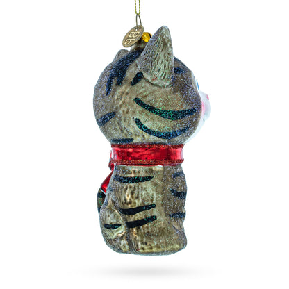 Blue-Eyed Cat Glass Christmas Ornament BestPysanky