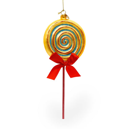 Lollipop on Stick Glass Christmas Ornament