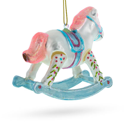 Baby’s First Rocking Horse Glass Christmas Ornament