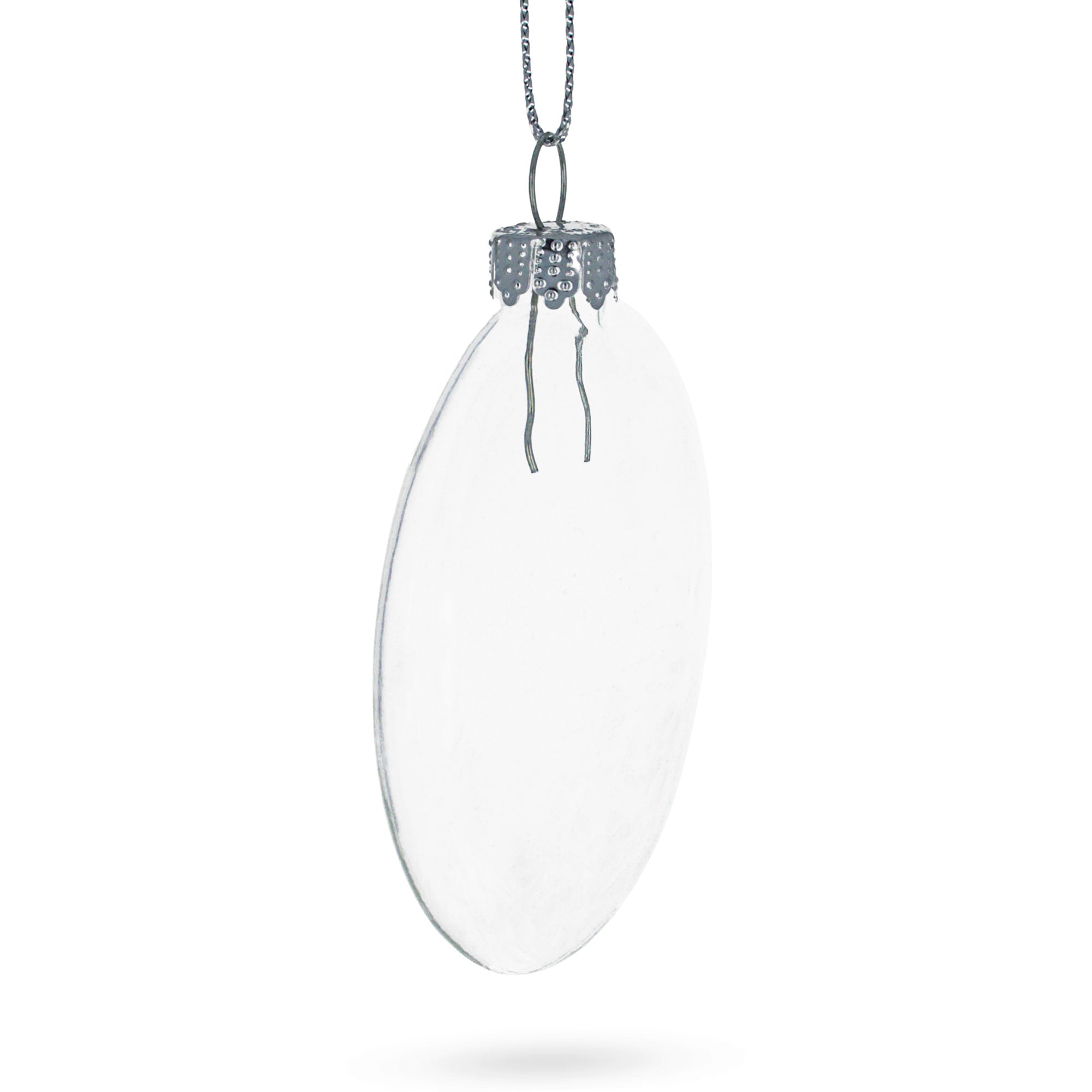 Set of 3 Flat Disc Clear Glass Christmas Ornaments 3.7 Inches (94 mm)