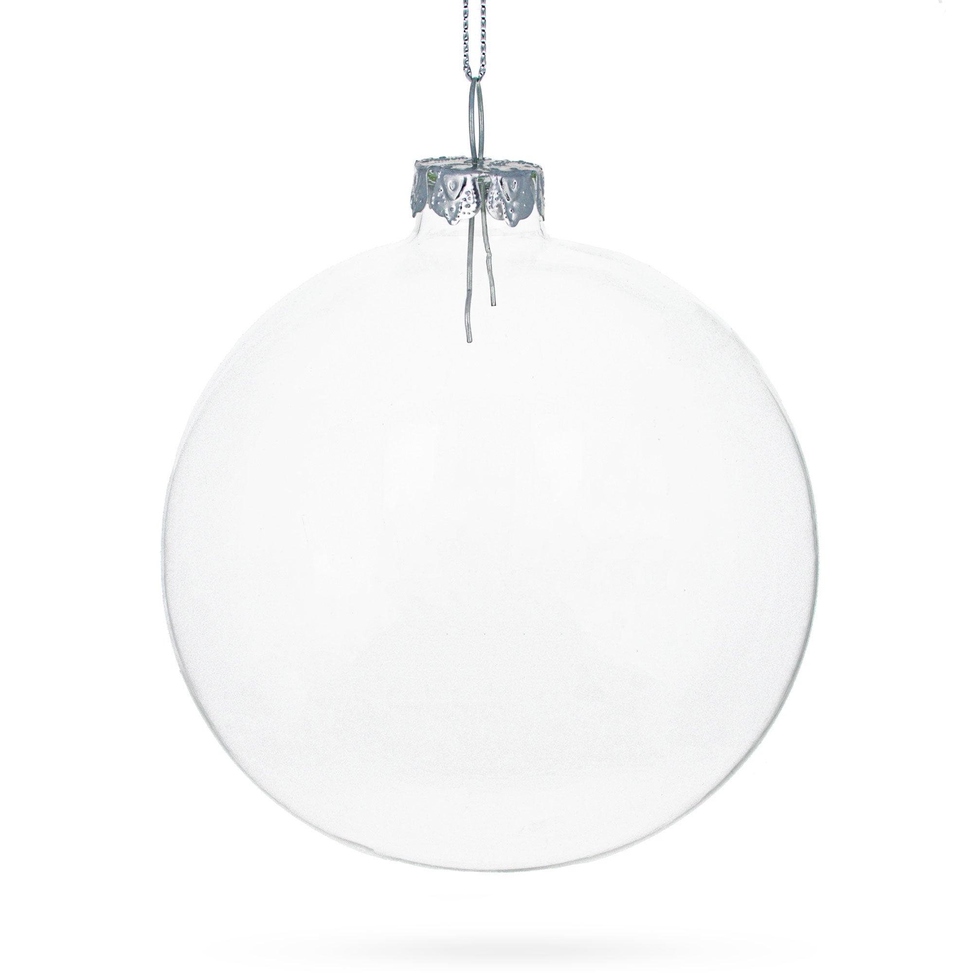 Set of 3 Clear Glass Ball Christmas Ornaments 4.7 Inches (120 mm)