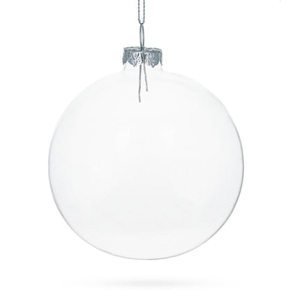 Set of 3 Clear Glass Ball Christmas Ornaments 4.7 Inches (120 mm)