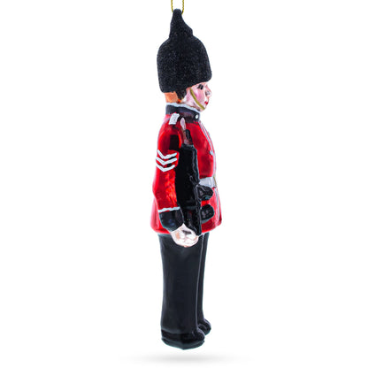 British Royal Guard British Glass Christmas Ornament