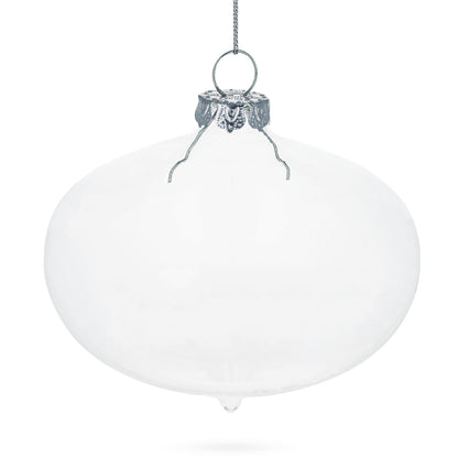 Set of 3 Onion Shape Clear Glass Christmas Ornament 4.15 Inches (105 mm)