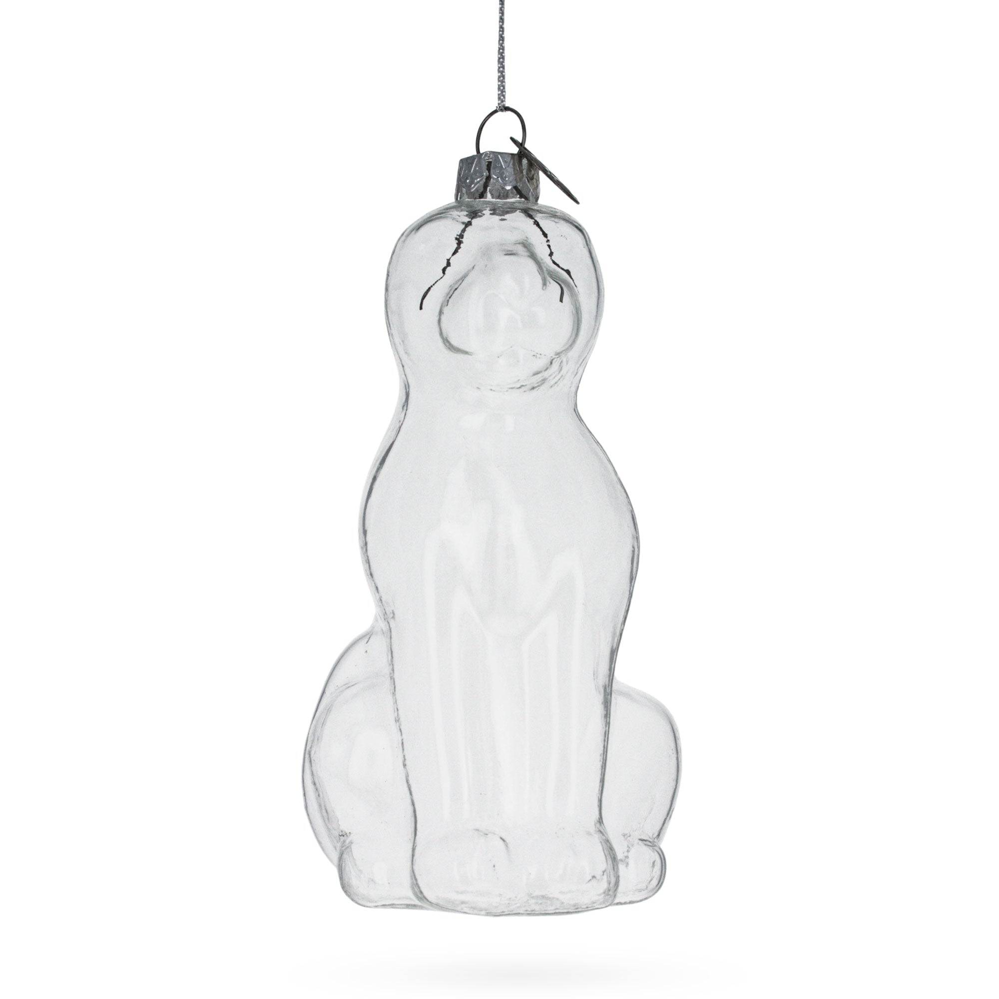 Unpainted Dog Clear Glass Christmas Ornament