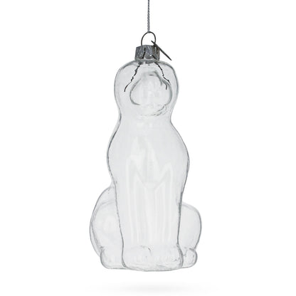 Unpainted Dog Clear Glass Christmas Ornament