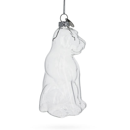 Unpainted Dog Clear Glass Christmas Ornament