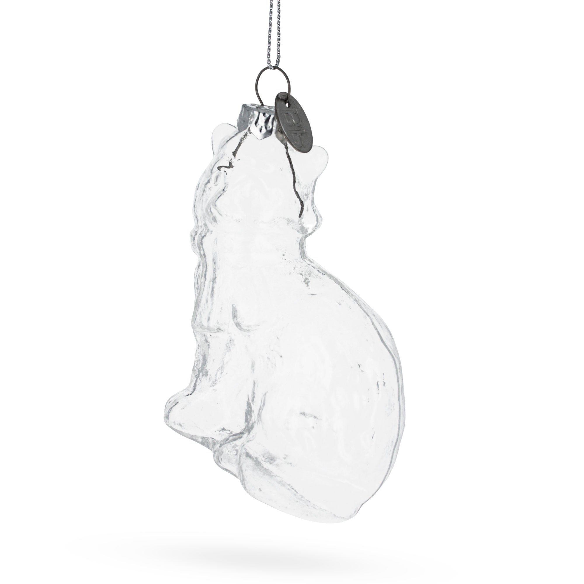 Cat Clear Glass Christmas Ornament