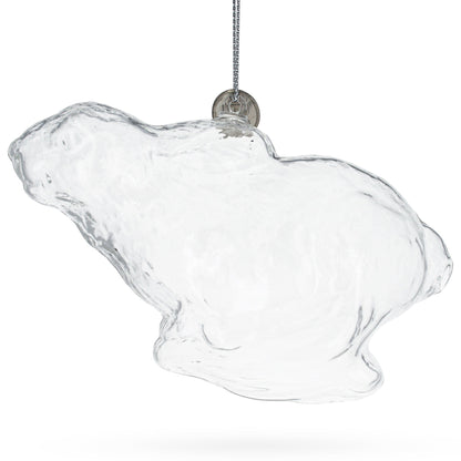 Bunny Clear Glass Christmas Ornament