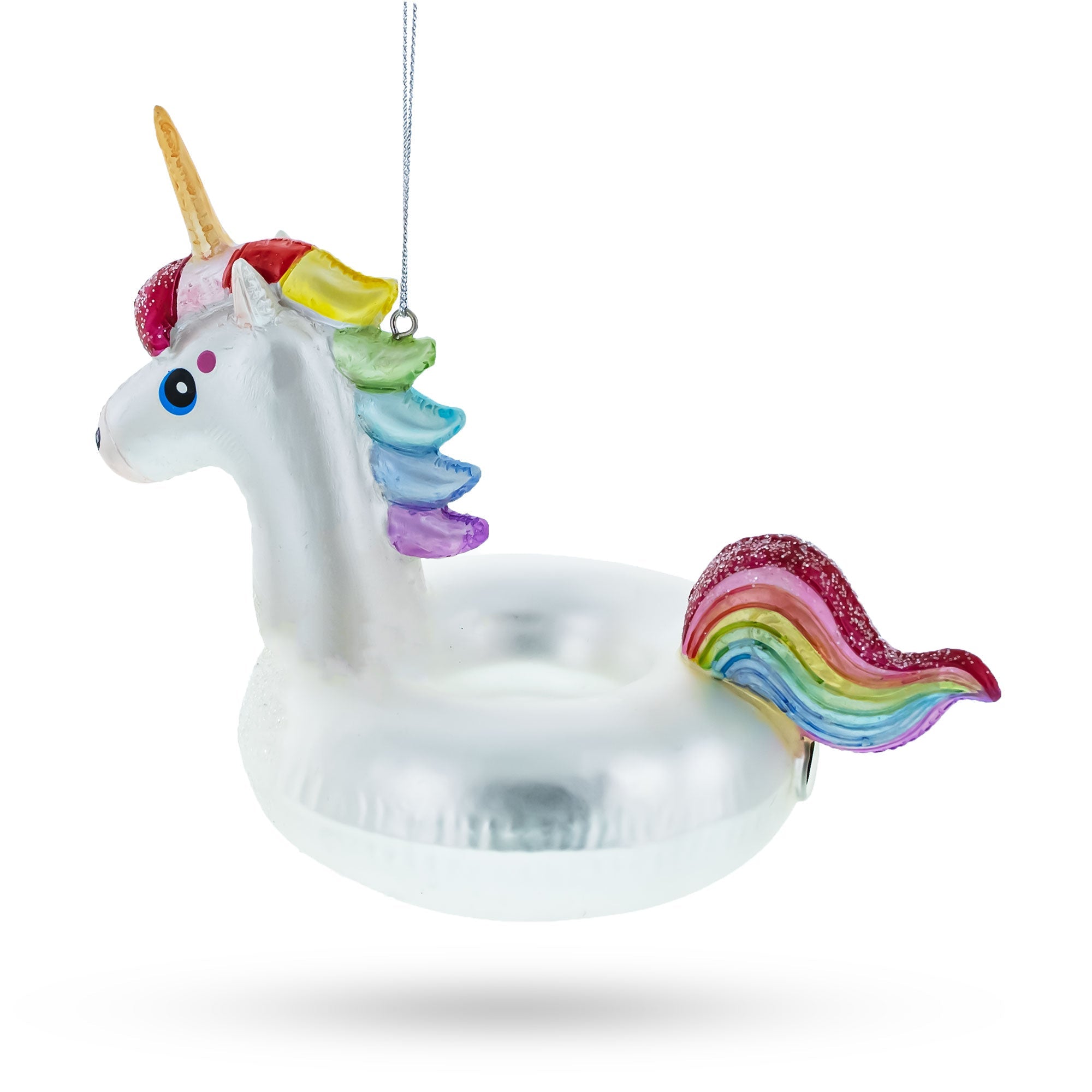 Unicorn Floatie Glass Christmas Ornament