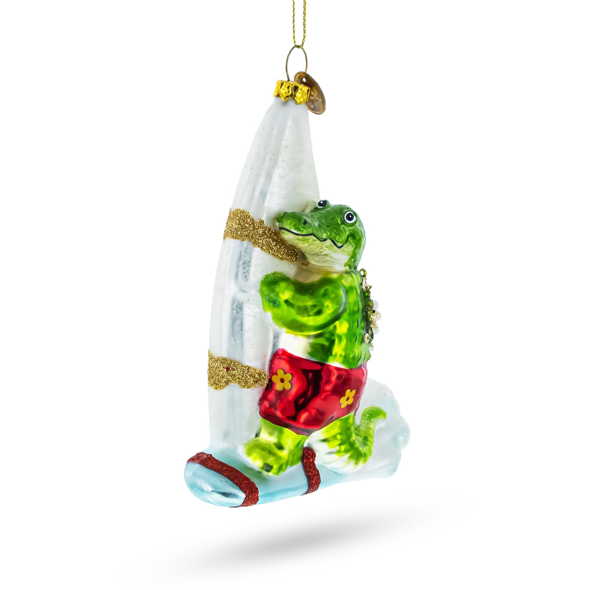 Alligator Windsurfer Glass Christmas Ornament BestPysanky