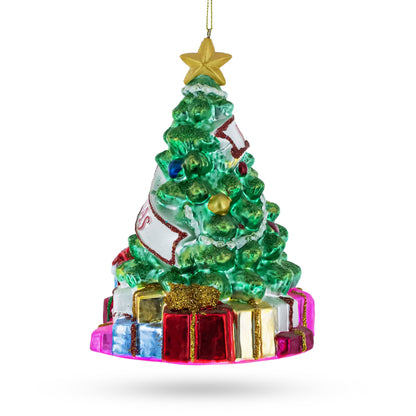 Decorated Christmas Tree Glass Christmas Ornament