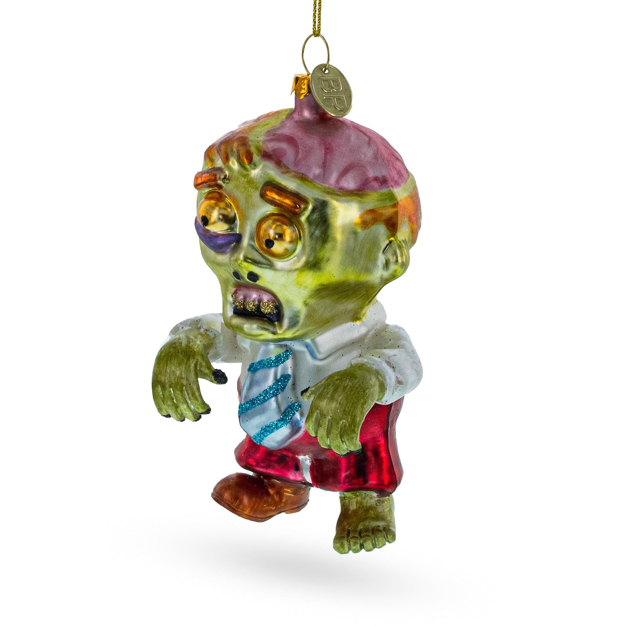 Zombie in Formal Attire Glass Christmas Ornament BestPysanky