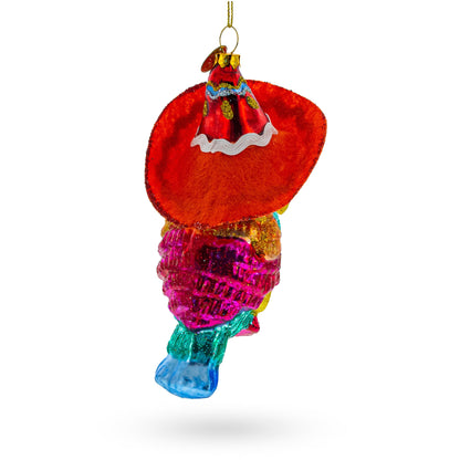 Tropical Toucan in a Sombrero Hat Glass Christmas Ornament BestPysanky