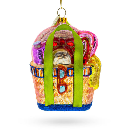 Beach Season Bag Glass Christmas Ornament