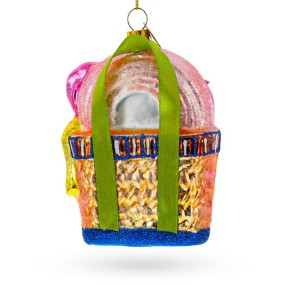 Beach Season Bag Glass Christmas Ornament