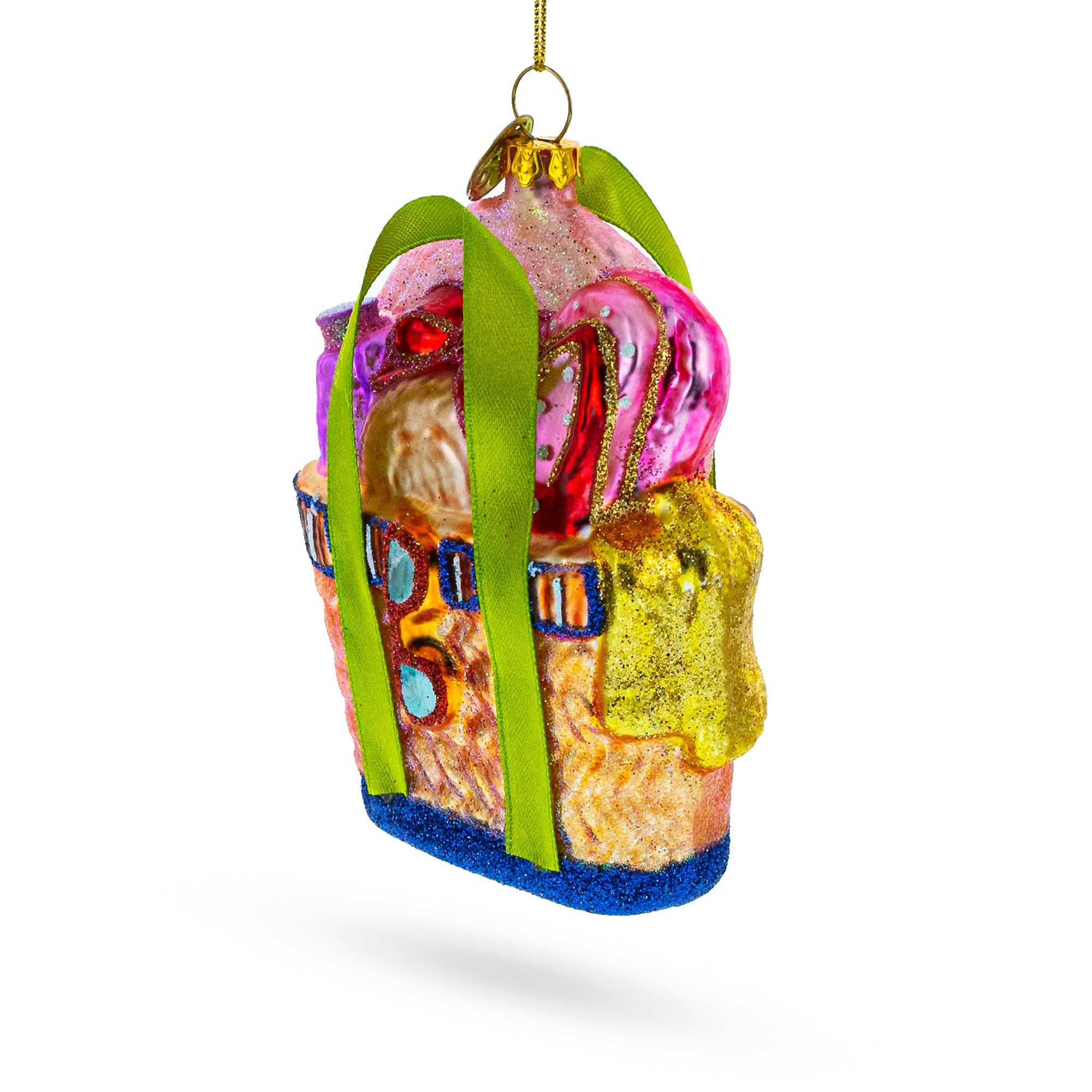 Beach Season Bag Glass Christmas Ornament