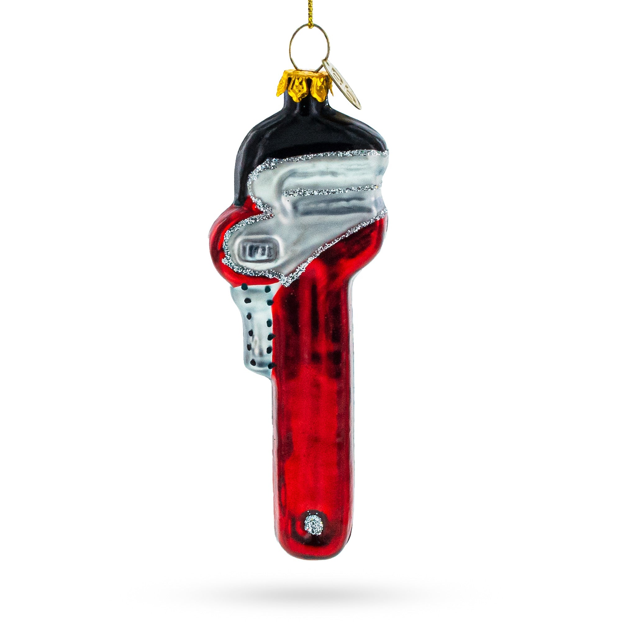 Adjustable Red Wrench Glass Christmas Ornament