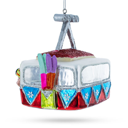 Gondola Ride with Santa, Fox, and Bear Glass Christmas Ornament