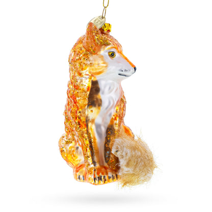 Wild Fox Glass Christmas Ornament