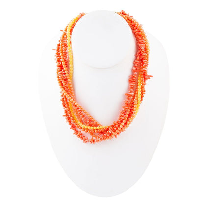 Celosia Coral Torsade Necklace Barse Jewelry