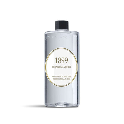 Cereria Molla - Tobacco & Amber White & Gold Premium Reed Diffuser -  Refill 16.9 fl oz / 500 ml -  Coastous