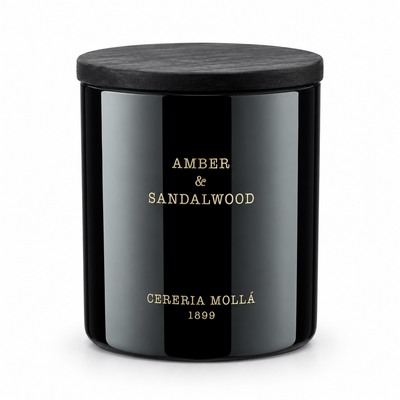 Cereria Molla Amber & Sandalwood 230 g candle, clear product view