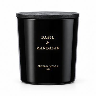 Cereria Molla Basil & Mandarin 3-wick XL candle, clear product view