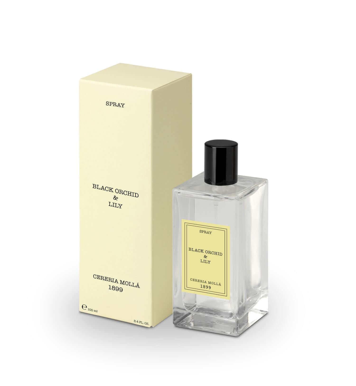 Cereria Molla - Premium Spray - Transparent 3.4 fl oz / 100 ml -  Black Orchid & Lily - Coastous