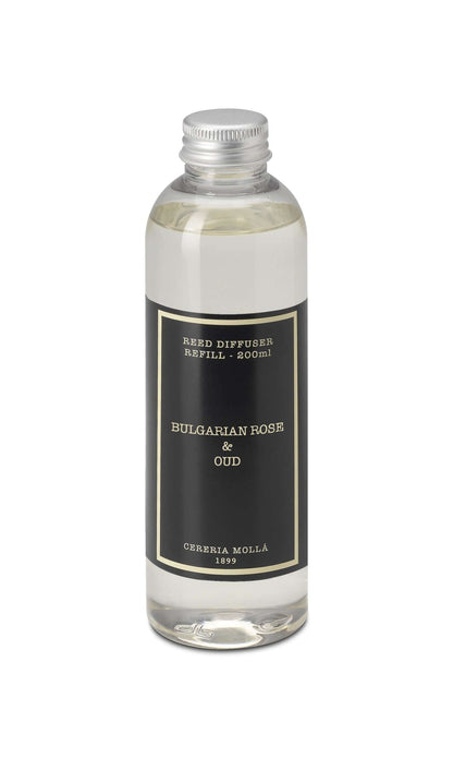 Cereria Molla - Premium Diffuser Refill - 6.7 fl oz / 200 ml. -  Bulgarian Rose & Oud - Coastous