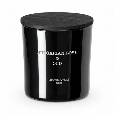 Cereria Molla Bulgarian Rose & Oud 3-wick XL candle, clear product view