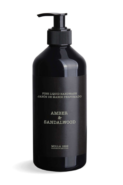 Cereria Molla - Fine Liquid Handwash - 16.9 fl oz / 500 ml -  Amber & Sandalwood -  Coastous