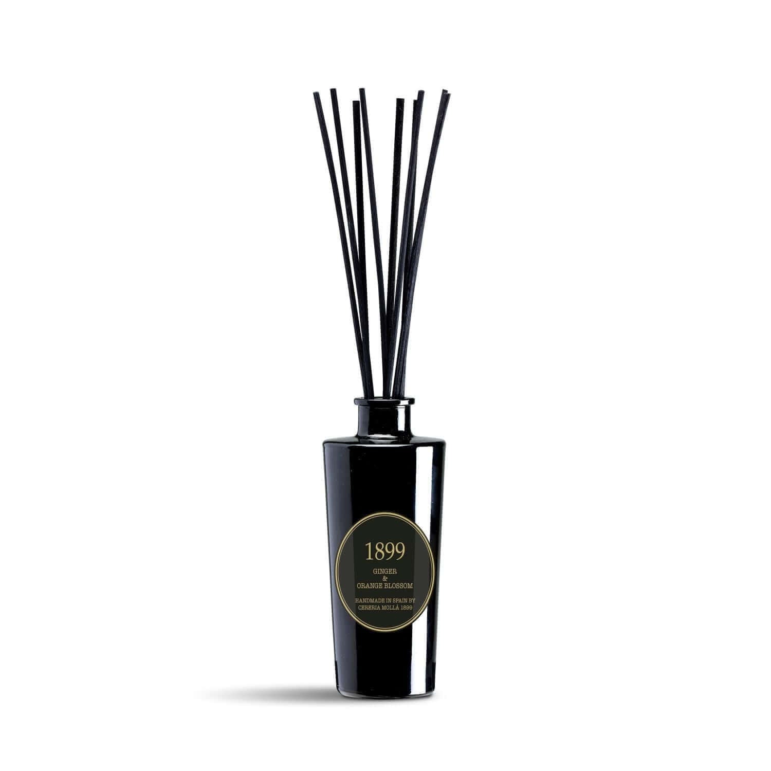 Cereria Molla - Ginger & Orange Blossom Black & Gold Premium Reed Diffuser - 3.4 fl oz / 100 ml -  Coastous